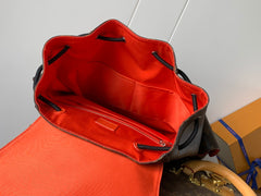LV 25S CHRISTOPHER BACKPACK 48 IN BROWN AND VERMILION CANVAS MONOGRAM