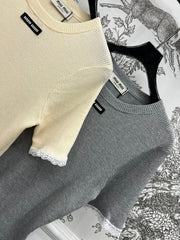 MIUMIU CROPPED KNIT FITTED TOP 268661