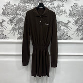 MIU POLO DRESS DARK BROWN 274604