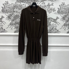 MIU POLO DRESS DARK BROWN 274604