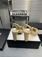 slingback light beige suede silver metalic lambskin square toe 9.5