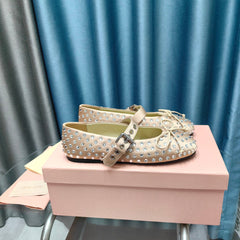 MARY JANE SHOES METALLIC GOLD COWHIDE WITH DIAMOND