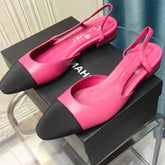 SLINGBACKS IN BARBIE PINK MIX BLACK LAMBSKIN