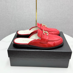 CC FLAT MULE 25S IN RED CALFSKIN STYLE 8