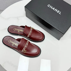 CC FLAT MULE 25S IN DARK RED CALFSKIN STYLE 1