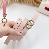 Silver Vlogo and Gold Hardware Buckle Pink Calfskin 20mm