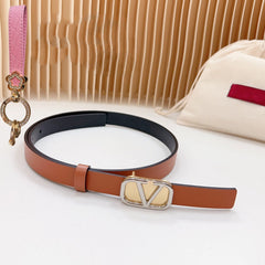 Silver Vlogo and Gold Hardware Buckle Tan Black Calfskin 20mm
