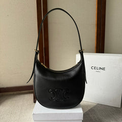 SMALL HELOÏSE BAG CUIR 22 IN BLACK CALFSKIN EMBOSSED LOGO