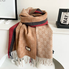 SCARF 200 CM IN PEANUT BROWN MONOGRAM CASHMERE 399766