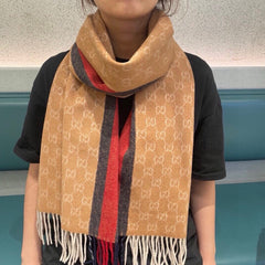 SCARF 200 CM IN PEANUT BROWN MONOGRAM CASHMERE 399766