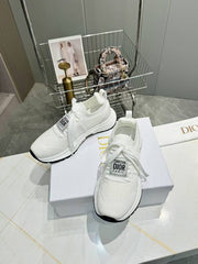 CD RUN SNEAKER IN WHITE MESH FABRIC TWO-TONE SOLE