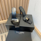 SL SQUARE TOED NUIT PUMPS BLACK CALFSKIN