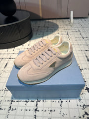 PRA TRIANGLE LOGO SNEAKERS PASTEL PINK SUEDE