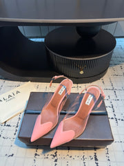 ALAIA HIGH SLINGBACK 25S 90 MM IN PINK CALFSKIN