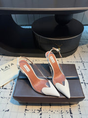 ALAIA HIGH SLINGBACK 25S 90 MM IN WHITE CALFSKIN