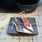 ALAIA HIGH SLINGBACK 25S 90 MM IN WHITE CALFSKIN