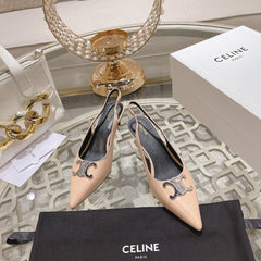 HIGH SLINGBACK 5 CM IN SEPIA TAN CALFSKIN