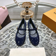 MARY JANE SHOES IN AEGEAN BLUE PATENT CALFSKIN