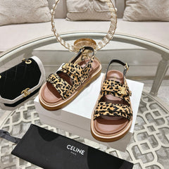 TIPPI TRIOMPHE SANDAL IN LEOPARD PRINTED HAIRY CALFSKIN