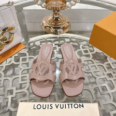 ISOLA FLAT SLIDE IN DUSTY PINK CALFSKIN