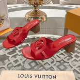 ISOLA HIGH 55 MM MULE IN CHERRY RED CALFSKIN