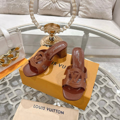 ISOLA HIGH 55 MM MULE IN PENNY BROWN CALFSKIN