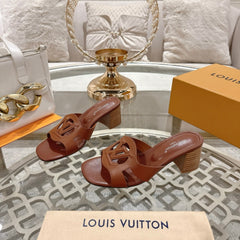 ISOLA HIGH 55 MM MULE IN PENNY BROWN CALFSKIN