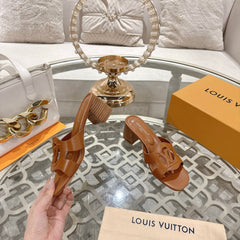 ISOLA HIGH 55 MM MULE IN BRONZE BROWN CALFSKIN