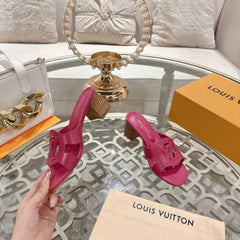 ISOLA HIGH 55 MM MULE IN DARK PINK CALFSKIN