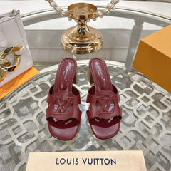 ISOLA HIGH 55 MM MULE IN JAM RED CALFSKIN