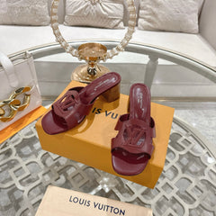 ISOLA HIGH 55 MM MULE IN JAM RED CALFSKIN