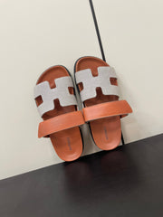 CHYPRE SANDAL ORANGE MIX CREAM CALFSKIN