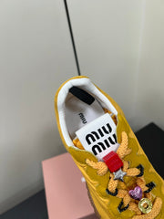 TYRE SNEAKERS IN YELLOW TECHNICAL FABRIC AND SUEDE WITH STICKER