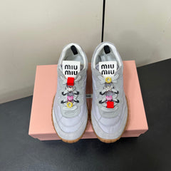 TYRE SNEAKERS IN GREY TECHNICAL FABRIC AND SUEDE WITH STICKER