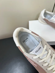 CELINE 25S RACER FORREST GUMP SNEAKERS IN PINK AND GRAY MERCERIZED CALFSKIN