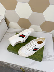 GG JULIO SNEAKER WITH WEB WHITE CANVAS