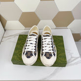GG JULIO SNEAKER WITH WEB NAVY PATTERNED CANVAS