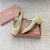 MARY JANE PUMPS IN BEIGE GLOSSY SHEEPSKIN