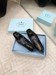 MARY JANE FLATS SQUARE TOE IN BLACK PATENT SHEEPSKIN