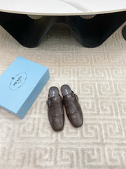 TASSEL MULES IN WALNUT BROWN LAMBSKIN