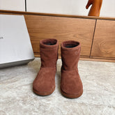 BALENCIAGA 25S ALASKA ANKLE BOOTS IN DEEP CHESTNUT BROWN SUEDE