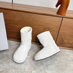 BALENCIAGA 25S ALASKA ANKLE BOOTS IN WHITE SUEDE
