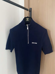 MIUMIU SHORT-SLEEVE KNIT TOP STYLE 264