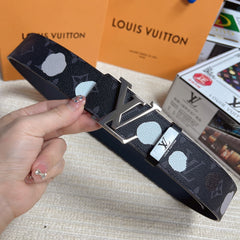 LV 25S BELT 38 MM IN DARK CHARCOAL GRAY CALFSKIN 593281