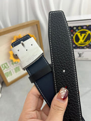 LV 25S BELT 38 MM IN BLACK CALFSKIN 593289