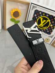 LV 25S BELT 38 MM IN BLACK CALFSKIN STAMP LOGO 593295