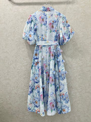 ZIMMER DRESS WITH STAND COLLAR AND PUFF SLEEVES 269285