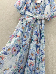 ZIMMER DRESS WITH STAND COLLAR AND PUFF SLEEVES 269285