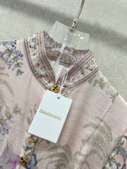 ZIMMER FLORAL DRESS WITH STAND COLLAR AND BELT 269180