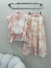 ZIMMER FLORAL PRINTED PINK CHIFFON SET 269185